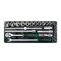 TOPTUL GCAT2510 ດຣ. Flank Socket Set - SAE (1/2", 25 pcs)