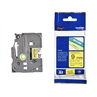 BROTHER TZe-621 ラベリングテープカセット–黒地に黄色 (Black text on 9mm gold background)