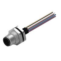 Phích cắm WRCIRC M12 Vít Mã hóa A Bảng điều khiển + Dây Bảng điều khiển + Dây Kim loại với Đai ốc bảng điều khiển phía trước PG9 Đầu nối đực, phân cực 8 Wurth Elektronik 643452100608