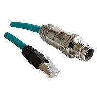 Cáp lắp ráp Cat 6a, Cat 6 M12 X-Code Đầu cắm đực sang Đầu cắm RJ45 Cat6a Vỏ TPE 30FT Stewart Connector BM-MARM030F