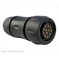 Ổ cắm nhựa ổ cắm nối dây, với đầu bịt cáp, cho 12 tiếp điểm cái, IP68/69K Eaton Souriau-Sunbank UTS1JC1492S