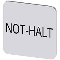 SIEMENS 3SU19000AF810AT0 Labeling Plate, Not-Halt INSCR. LABEL, SILVER 22 X 22MM, NOT-HALT