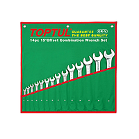 TOPTUL GAAA0804 15° Offset Standard Combination Wrench Set (8pcs)