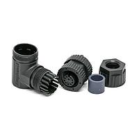 Amphenol LTW MSAP-10BFFA-SR7001 センサーケーブル / アクチュエーターケーブル M12 円形メトリックコネクタ、Aコード、プラスチック、1.5A、10ピン、メスコネクタ、メスコンタクト、直角、ねじ込み式、はんだ付け、現場取付可能、F4.5 - F6.5mm、IP67 結合済み