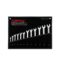 TOPTUL GPAN1201 스탠다드 콤비네이션 렌치 세트 - 파우치 백 - BLACK (75° 12 PCS ( 8-22mm))