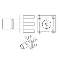Amphenol SV Microwave M39012/95-0001 RF MILスペックコネクタ SMBメスPCBスルーホールコネクタ