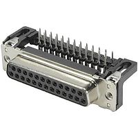 HARTING 09663136601 Receptacle D-Sub 25pin female angled 2.84mm pitch, stamped, w/o board locks, M3, PL2