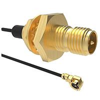 Amphenol RF 095-902-546-050 RF Cable Assemblies AMC Right Angle Plug to RP-SMA St Bkhd Jack IP67 1.13 mm 50 Ohm 50 mm (1.96 Inches)