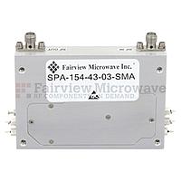 Fairview SPA-154-43-03-SMA 43 dB Gain Medium Power High Gain Amplifier at 3 Watt P1dB Operating From 14.4 GHz to 15.4 GHz with 41 dBm IP3 and SMA