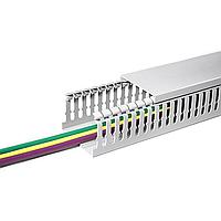 HellermannTyton 183-28010 Wire Ducting & Raceways Halogen Free Slotted Wiring Duct & Cover, without Adhesive, 80mm x 100mm, Piece/ABS, Gray, 10 m/Box