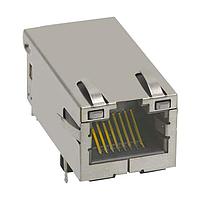 Kích từ nam châm MagJack RJ45, 1X1, 5G, 4PPOE 600mA, TAB UP, GO/Y, HÀN DÒNG Bel Fuse 0826-1X1T-JKB-F