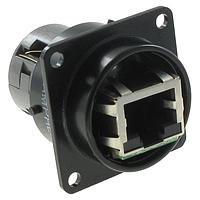 Amphenol Socapex RJF21BSCC Circular Female RJ45 Black Sq Flange Recpt Blk