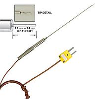 OMEGA TJFT72-E-INC-116G-6-SMPW-M Reduced Fine Tip Diameter Thermocouple Probes with Lead Wire (Thermocouple, E, 510 °C, Immersion Probe)