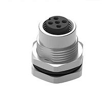 Ổ cắm WRCIRC M12 Vít Mã hóa A Thùng hàn bảng kim loại với đai ốc bảng điều khiển phía trước PG9 Đầu nối cái, cực tính 5 Wurth Elektronik 643160100605