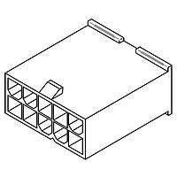 Đầu cắm MiniFitJr 16 chân có vỏ bảo vệ DR V0 màu đen không có tai Molex 46999-0282