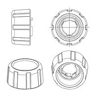 Núm xoay hình trụ, núm ngoài màu đen 60C cáp dài 7 inch đã bóc vỏ Grayhill 607703