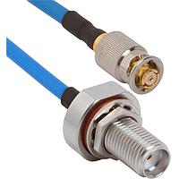 Amphenol SV Microwave FBSMA-085-FQSMP-120 RF Cable Assemblies SMA BKHD F  SMP F QB 12"Cable