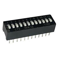 CTS Electronic Components 208-12S DIPスイッチ 12セクション SPST