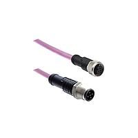 Amphenol LTW MSAS05ML-SASFL-SJ005 Sensor Cables / Actuator Cables M12 Circular Metric Connector, A Code, Metal, 4A, 05 pins, Male Connector, Male Contact, Straight-to-Straight, Screw Thread, Overmolded Double Ended, Length 5000mm, IP68 / IP69K
