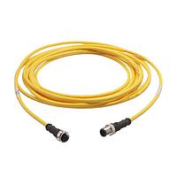 HARTING 21350102406050 Sensor Cables / Actuator Cables M12 A-code 4-pin Straight male to straight female, 5m, PUR yellow jacket