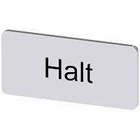 SIEMENS 3SU19000AC810AK0 Labeling Plate, Halt INSCR. LABEL, SILVER 12.5 X 27MM, HALT