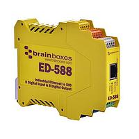 Brainboxes ED-588-X50M Ethernet to Digital I/Os ETHERNET 8 DIGITAL INPUTS + and 8 digital outputs (Pack of 50 products 1 CD,1 Manual)