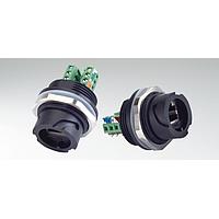 Đầu nối tròn RJ45-IP67 Cat.5e Pls TBShl có nắp đậy chống thấm Amphenol CONEC 17-110654