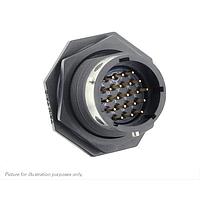 Ổ cắm Đai ốc khóa ổ cắm, không có vỏ bảo vệ phía sau, với 19 chân PCB đực, IP68/69K trong điều kiện chưa kết nối, khóa W Eaton Souriau-Sunbank UTGX714D19PW