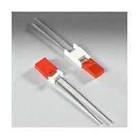 BIVAR RL22405RD LED Circuit Board Indicators Vertical LED Assembly, 0.24 in. Length, 5 mm Red LED w\ Diffused Lens, White Nylon,  655 nm