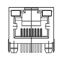 Modular RJ45 1X1, R/A, 8P8C, TAB LÊN, CÓ LE Adam Tech MTJ-88ARX2-LH-HT-D
