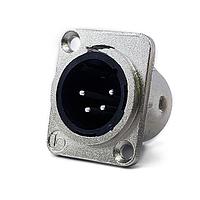 Đầu nối 4 chân XLR gắn khung, đực, vỏ mạ niken/tiếp điểm mạ bạc, cốc hàn Io Audio Technologies IO-XLR4-M-JL