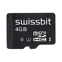 Thẻ MicroSD Thẻ microSD công nghiệp, S-45u, 4 GB, Flash MLC, -25C đến +85C Swissbit SFSD4096N3BM1TO-E-GE-2D1-STD