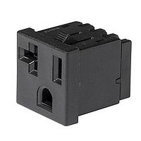 Schurter 3-146-730 커넥터 NEMA 라인 아울렛 5-20R, 스냅인 마운팅, 전면, IDC 터미널, 핀 축을 따라, 블랙