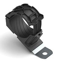 HellermannTyton 151-02031 Ratchet Clamp Ratchet P-Clamp, 1.38 - 2.01" Bundle Dia, 30 Long, 0.51" Hole Dia, PA66HIRHSUV/SS304, Black, 140/ctn