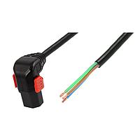 Dây Nguồn AC có Khóa C13+ hướng xuống, Đầu trần, H05VV-F, 3x1.00 mm vuông, 2 m, màu đen Schaffner IL13P-D-SE-H05-3100-200